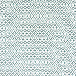 Geometric fabric printed on sustainable linen for interiors in duck blue color.