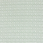 Geometric fabric printed on sustainable linen for interiors in green color.