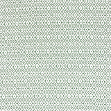 Geometric fabric printed on sustainable linen for interiors in green color.