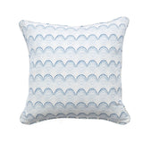 Blue Geometric Cushion with Piping - Kristín