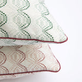 Green Geometric Cushion with Piping - Kristín