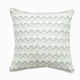 Green Geometric Cushion with Piping - Kristín