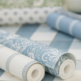 Numedal Flowers Wallpaper- Light Blue